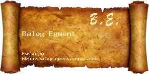Balog Egmont névjegykártya