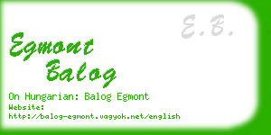 egmont balog business card
